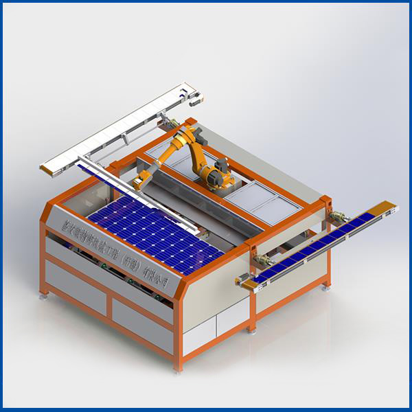 Laser Positioning Full Automatic Robot Battery Connection in Series for Solar Modules